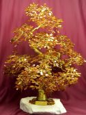 Drzewko szczcia bonsai z bursztynu koniakowego