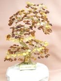 Drzewko szczęścia bonsai z bursztynu mix kolorów